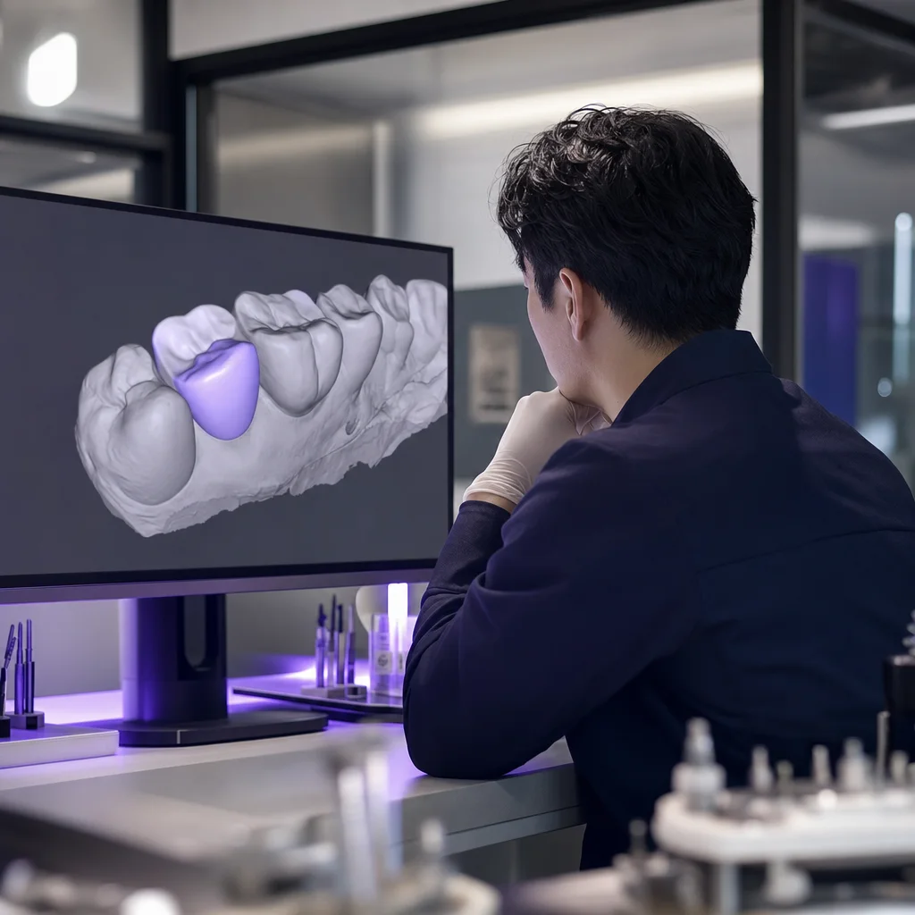 A custom abutment built for the tissue you scanned