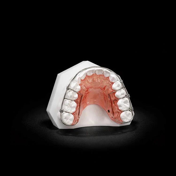 A wraparound retainer seated on its model