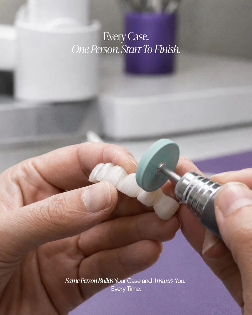 Dentlink 1:1 designated dental technician handles each case from start to finish