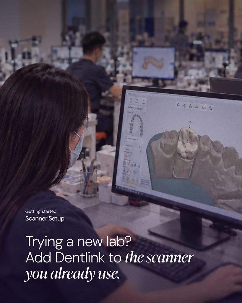 Dental technician reviewing an intraoral scan in a digital dental lab