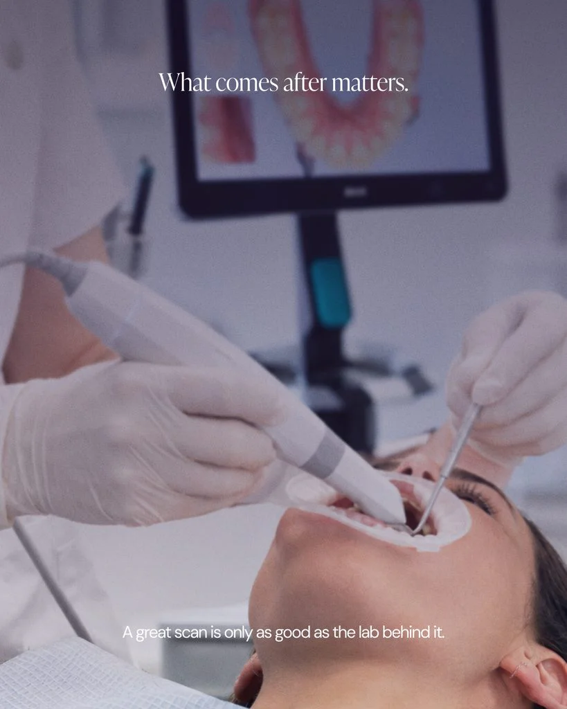 Intraoral scanner sending a digital impression to a dental lab